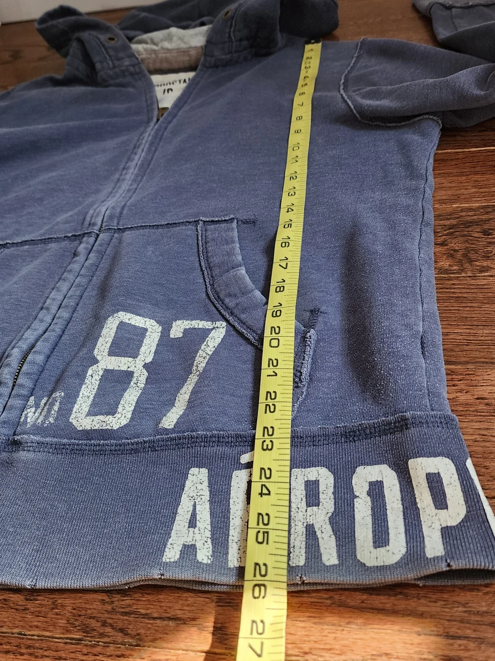 Vintage Aeropostale Full Zip Hoodie Grunge L Distressed Y2K 90s Trashed Skater - Picture 4 of 14